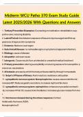 Midterm WCU Patho 370 Exam Study Guide  Latest 2025&sol;2026 With Questions and Answers