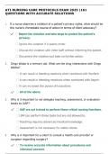 ATI NURSING CARE PROTOCOLS EXAM 2025 &vert;161 QUESTIONS WITH ACCURATE SOLUTIONS