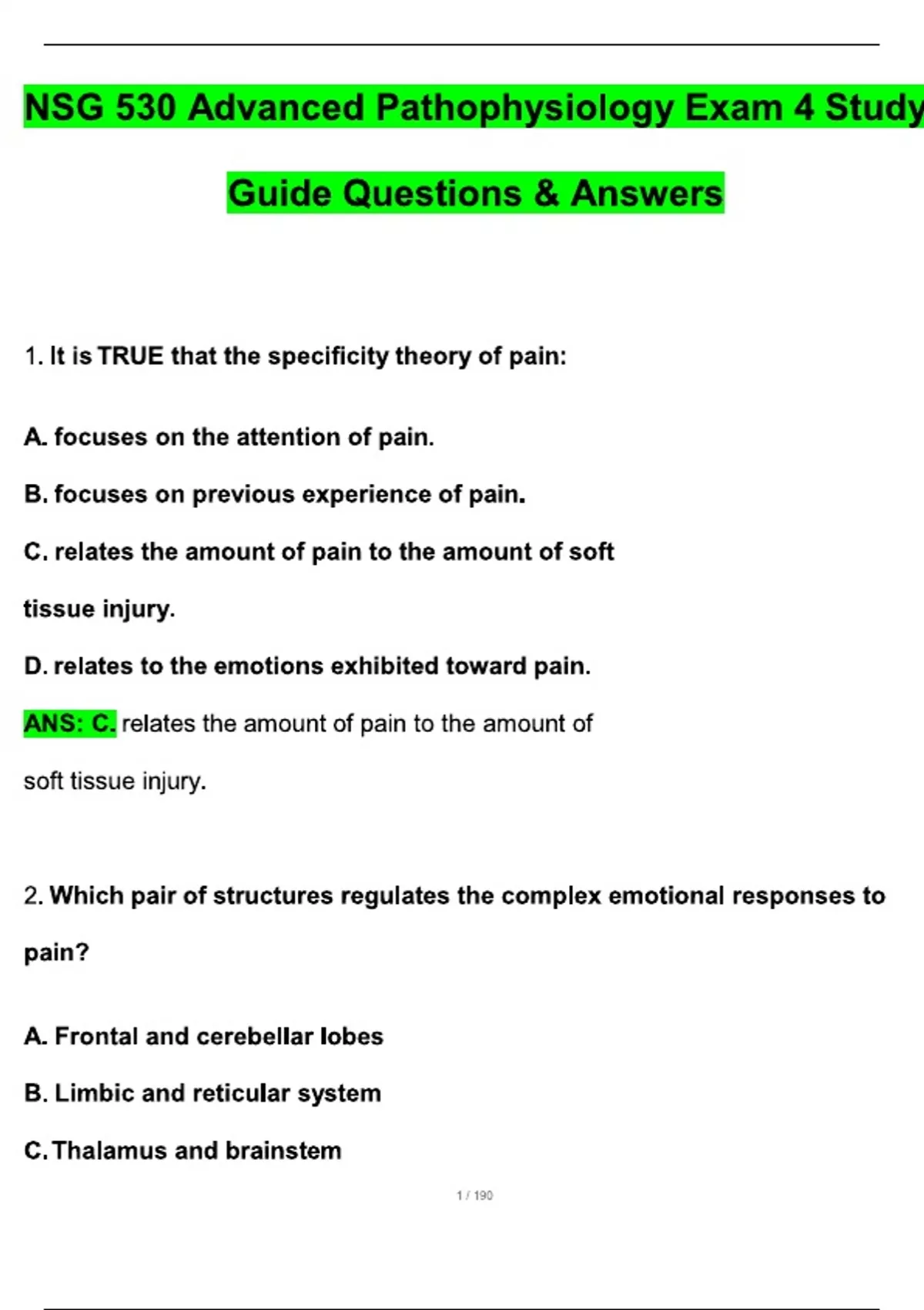 NSG530 / NSG 530 Exam 4 Study Guide (Latest 2025 / 2026): Advanced ...