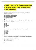 C839 - Intro To Cryptography - Study Prep test questions and answers&period;