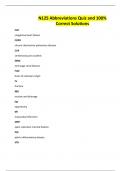 N125 Abbreviations Quiz and 100&percnt; Correct Solutions