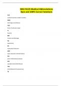 SMU N125 Medical Abbreviations Quiz and 100&percnt; Correct Solutions