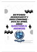 BSW2602 Assignment 1 2025 &lpar;160580&rpar; - DUE 22 April 2025