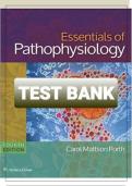 Test Bank for Essentials of Pathophysiology&colon; Concepts of Altered States Fourth&comma; North American Edition by Carol Porth &lpar;QUESTIONS AND MULTIPLE CHOICES&rpar; &lpar;ALL CHAPTERS COVERED&rpar; &lpar;GRADED A&plus;&rpar;