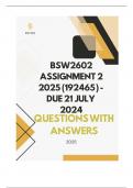 BSW2602 Assignment 2 2025 &lpar;192465 &rpar; - DUE 21 July 2024