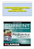 Test Banks For CURRENT Diagnosis & Treatment Pediatrics&comma; Twenty-Fifth Edition &lpar;Current Pediatric Diagnosis & Treatment&rpar; 25th Edition All Chapters 1 to 46  Covered Verified Newest Version