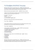 VA Firefighter HAZMAT Test prep Questions With 100&percnt; Correct Answers&excl;&excl;