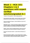 Week 1 - HCA 101 Chapters 1 & 2 questions with expert verified solutions&lpar;graded A&plus;&rpar;&period;