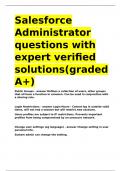 Salesforce Administrator questions with expert verified solutions&lpar;graded A&plus;&rpar;&period;