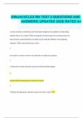 UWorld NCLEX-RN TEST 2 QUESTIONS AND ANSWERS&vert; UPDATED 2025&vert; RATED A&plus;