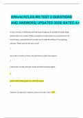 UWorld NCLEX-RN TEST 2 QUESTIONS AND ANSWERS&vert; UPDATED 2025&vert; RATED A&plus;
