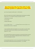 Basic Orientation Plus Test With 100&percnt; Verified  Solutions &vert; graded A&plus;&vert; Updated & Verified &vert; 2024