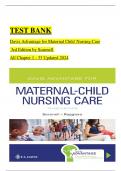TEST BANK Davis Advantage for Maternal Child Nursing Care 3rd Ed by Meredith Scannell&semi; 9781719640985