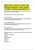 MSF Basic eCourse Risk and Riding questions with expert verified solutions&lpar;graded A&plus;&rpar;&period;