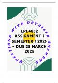 LPL4802 Assignment 1 Semester 1 2025 - DUE 28 March 2025