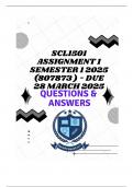 SCL1501 Assignment 1 Semester 1 2025 &lpar;807873 &rpar; - DUE 28 March 2025