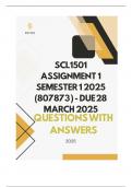 SCL1501 Assignment 1 Semester 1 2025 &lpar;807873 &rpar; - DUE 28 March 2025