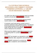 VA CONTRACTOR GENERAL QUESTIONS AND CORRECT ANSWERS &lpar;VERIFIED ANSWERS&rpar; &vert; A&plus; GRADE STUDY RESOURCE 2025&sol;2026