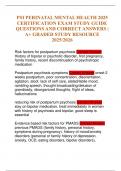 PSI PERINATAL MENTAL HEALTH 2025 CERTIFICATION EXAM STUDY GUIDE QUESTIONS AND CORRECT ANSWERS &vert; A&plus; GRADED STUDY RESOURCE 2025&sol;2026