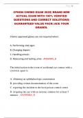 CPHON CHEMO EXAM 2025&vert; BRAND NEW  ACTUAL EXAM WITH 100&percnt; VERIFIED  QUESTIONS AND CORRECT SOLUTIONS&vert;  GUARANTEED VALUE PACK&vert; ACE YOUR  GRADES&period;