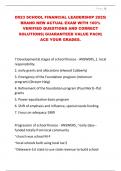 D023 SCHOOL FINANCIAL LEADERSHIP 2025&vert;  BRAND NEW ACTUAL EXAM WITH 100&percnt;  VERIFIED QUESTIONS AND CORRECT  SOLUTIONS&vert; GUARANTEED VALUE PACK&vert;  ACE YOUR GRADES&period;