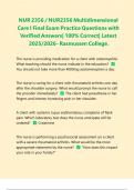 NUR 2356 &sol; NUR2356 Multidimensional Care I Final Exam Practice Questions with Verified Answers&vert; 100&percnt; Correct&vert; Latest 2025&sol;2026- Rasmussen College&period;