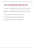 Unit 1&colon; Practical Skills CMY 151 Test&period;