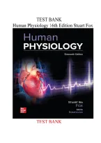 TEST BANK for Human Physiology 16th Edition By Stuart Fox&vert; All Chapters Covered A&plus; GUIDE