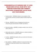 FUNDAMENTALS OF NURSING NUR 101 2025&vert;  BRAND NEW ACTUAL EXAM WITH 100&percnt;  VERIFIED QUESTIONS AND CORRECT  SOLUTIONS&vert; GUARANTEED VALUE PACK&vert;  ACE YOUR GRADES&period;