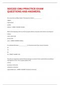 SOC222 CMU PRACTICE EXAM QUESTIONS AND ANSWERS&period;