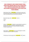 ISSA STRENGTH AND CONDITIONING FINAL  EXAM 2025&vert; BRAND NEW ACTUAL EXAM WITH  100&percnt; VERIFIED QUESTIONS AND CORRECT  SOLUTIONS&vert; GUARANTEED VALUE PACK&vert; ACE  YOUR GRADES&period;