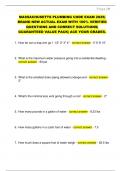 MASSACHUSETTS PLUMBING CODE EXAM 2025&vert;  BRAND NEW ACTUAL EXAM WITH 100&percnt; VERIFIED  QUESTIONS AND CORRECT SOLUTIONS&vert;  GUARANTEED VALUE PACK&vert; ACE YOUR GRADES&period;