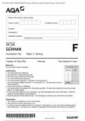 Actual 2024 AQA GCSE GERMAN 8668&sol;WF Paper 4 Writing Foundation Tier Merged Question Paper &plus; Mark  Scheme