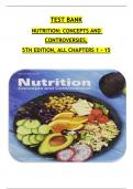 TEST BANK FOR NUTRITION CONCEPTS AND CONTROVERSIES 5TH EDITION
