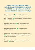 Exam 1&colon; NUR 2392 &sol; NUR2392 &lpar;Latest 2025&sol;2026 Update&rpar; Multidimensional Care II &sol; MDC 2 Exam 1 Questions with Verified Answers&vert; 100&percnt; Correct -Rasmussen College&period;