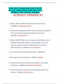 DLM &lpar;ASCP&rpar; EXAM 2025-2026 UPDATE ACTUAL EXAM QUESTIONS WITH100&percnt; CORRECT AND VERIFID ANSWER&period; ALREADY GRADED A&plus;&period;