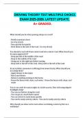 DRIVING THEORY TEST MULTIPLE CHOICE EXAM 2025-2026&period; LATEST UPDATE&period; A&plus; GRADED&period;   