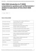 WGU D322 Introduction to IT &lpar;2025&rpar; comprehensive questions and verified answers &lpar; detailed & elaborated&rpar; ACTUAL EXAM 2025 TEST&excl;&excl;
