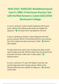 NUR 2392 &sol; NUR2392&colon; Multidimensional Care II &sol; MDC 2 Final Exam Practice Test with Verified Answers &vert; Latest 2025&sol;2026 - Rasmussen College&period;