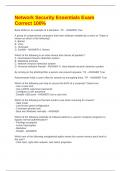 Network Security Essentials Exam Correct 100&percnt;