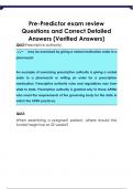 Pre-Predictor exam review Questions and Correct Detailed  Answers &lpar;Verified Answers&rpar;