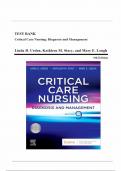 Test Bank - Critical Care Nursing- Diagnosis and Management 9th Edition by Linda D&period; Urden&comma; Kathleen M&period; Stacy Chapter 1-41