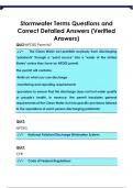 Stormwater Terms Questions and  Correct Detailed Answers &lpar;Verified  Answers&rpar;