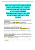 WGU D116 PHARMACOLOGY &vert;&vert;2024-2025 MOST RECENT VERSION &vert; COMPREHENSIVE 180 QUESTIONS AND VERIFIED ANSWERS AND RATIONALES&sol;ACCURATE SOLUTIONS  &vert; ALREADY GRADED A&plus;&vert;GET IT 100&percnt; CORRECT&period;