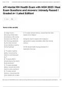 ATI Mental RN Health Exam with NGN 2025 &vert; Real Exam Questions and Answers &vert; Already Passed &vert; Graded A&plus; &vert; Latest Edition&excl;