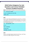 D335 Python Endgame Fun-lets Questions and Correct Detailed  Answers &lpar;Verified Answers&rpar;