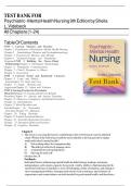 Test Bank for Psychiatric-Mental Health Nursing 9th Edition by Sheila L&period; Videbeck All Chapters &lpar;1-24&rpar;  ISBN&colon; 9781975184773  