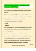 CAFCA Manual Exam Questions and  Answers 100&percnt; Pass