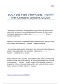 SOCY 101 Final Study Guide - PERRY With Complete Solutions &lpar;2025&rpar;&excl;&excl;
