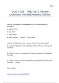 SOCY 101 - Fisk Test 1 Review Questions Verified Answers &lpar;2025&rpar;&excl;&excl;